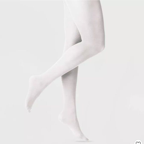 A New Day 50D Opaque Tights White High Waisted L/XL